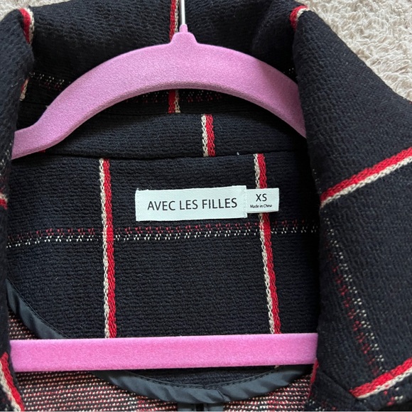 Avec Les Filles Sigrid Longline Grid Pattern Blazer Jacket Women’s Size XS - Picture 2 of 7